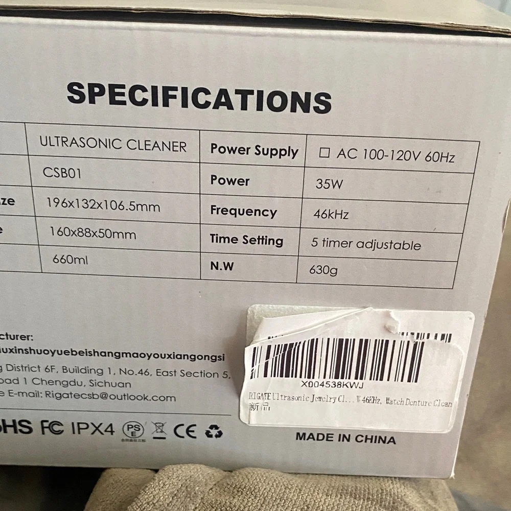 White Digital Ultrasonic Cleaner with LED Display